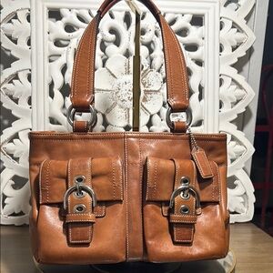 Coach Tan Leather Shoulder Bag